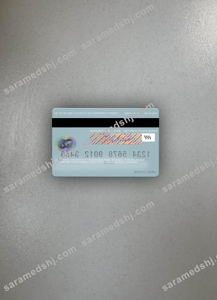 Salvador Bandesal Bank mastercard photolook back